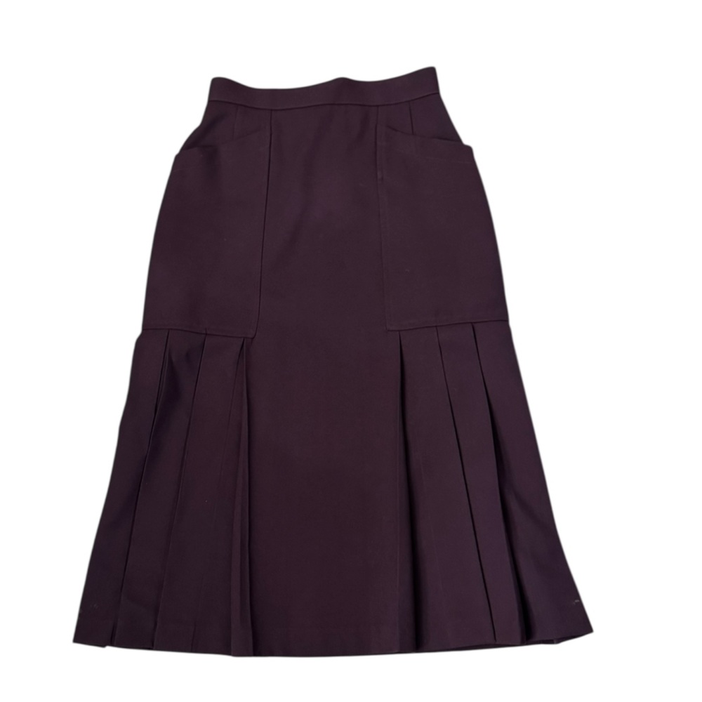 Women's Pleated Midi Skirt in Deep Plum